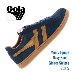 GOLA, Men's Equipe, Size 9, Navy Suede, Sneakers, Authentic! NEW in Gola Box!